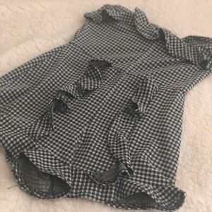 Strapless ruffle trim romper